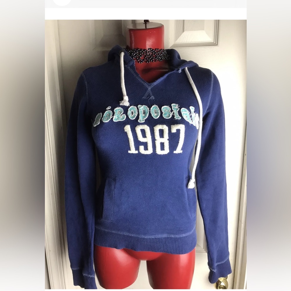 AEROPOSTALE BLUE PULLOVER Hoodie- Size XS-  Cotton Blend